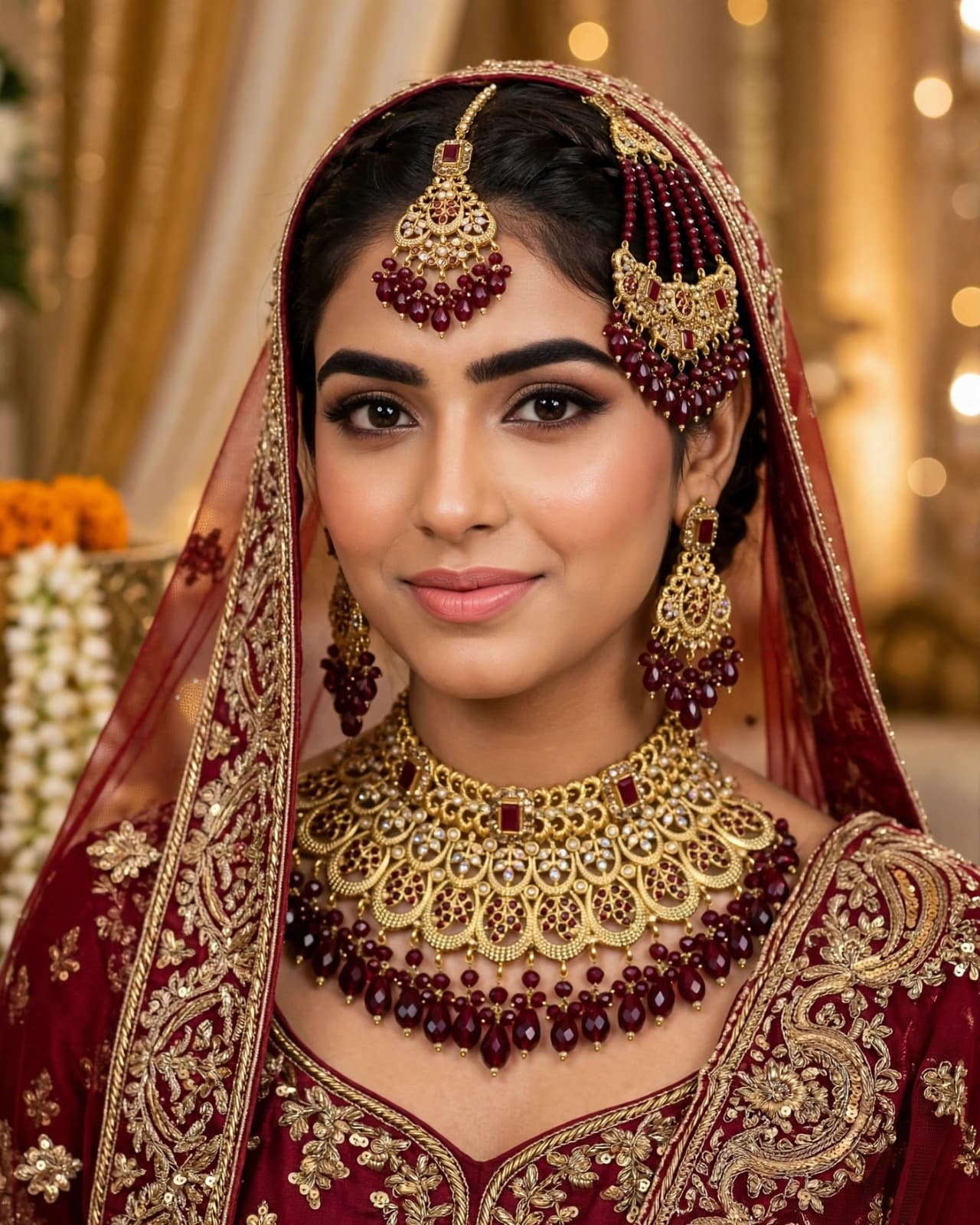 Royal Maroon Bridal Set-Bridal Set-0102