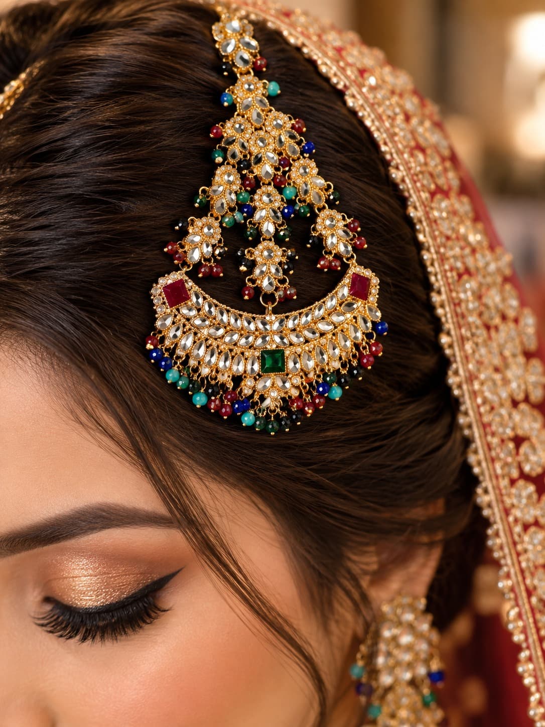 Multicolor Kundan Jhoomar-Jhoomar - 0114
