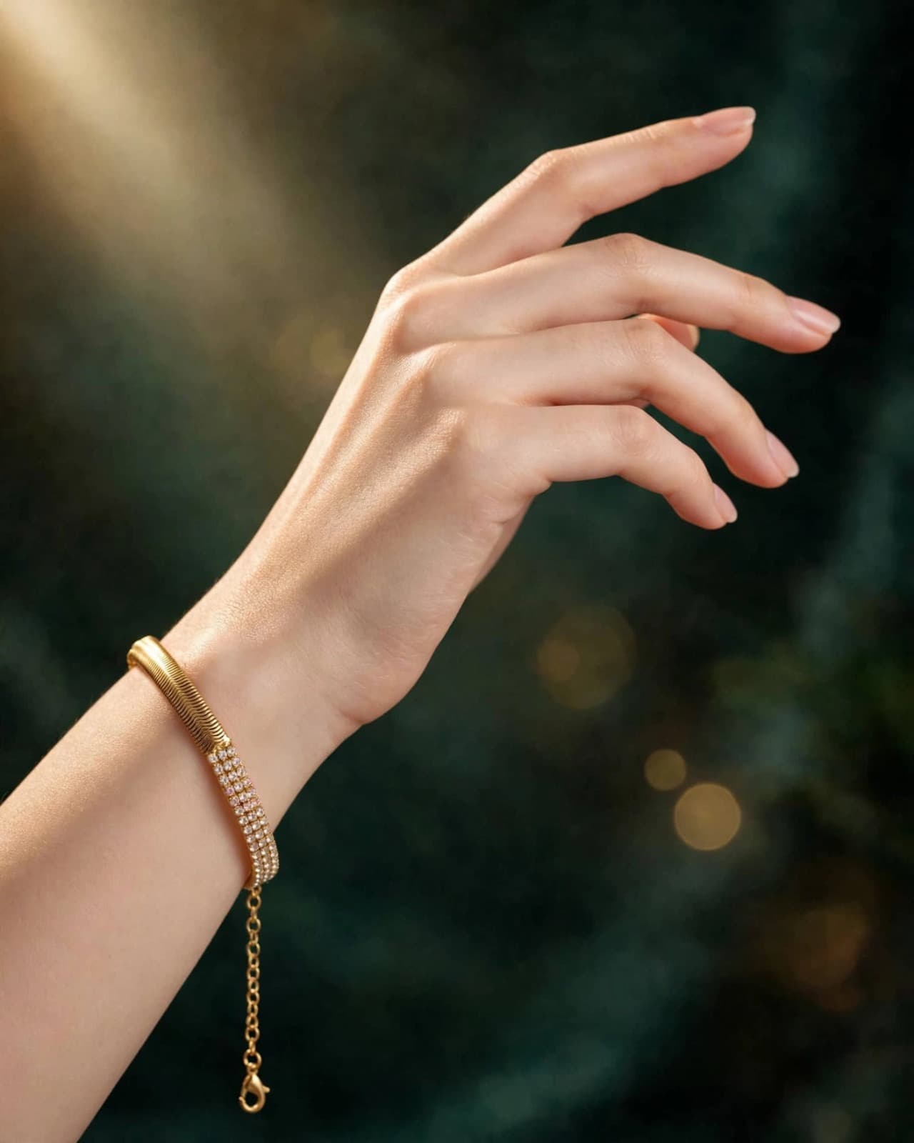 Golden Serpent Crystal Bracelet-Bracelet - 0158