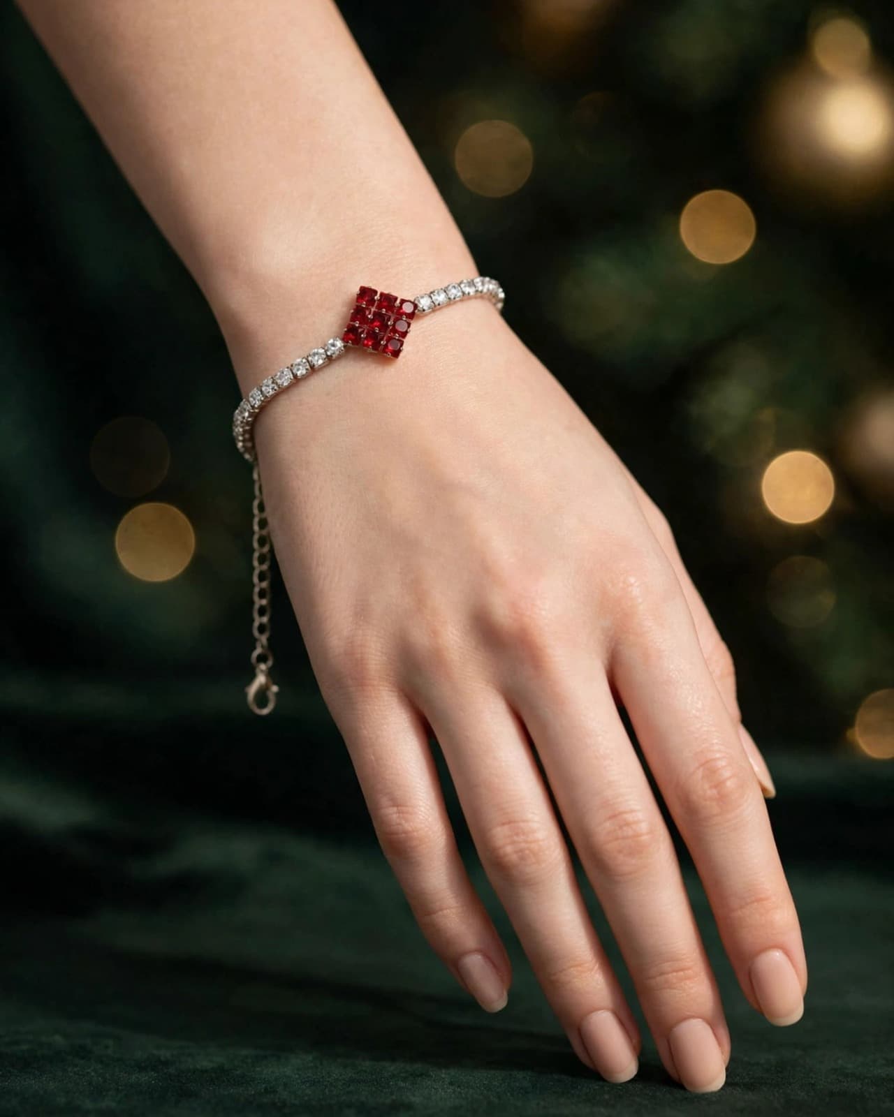 Scarlet Diamond Tennis Bracelet-Bracelet - 0160