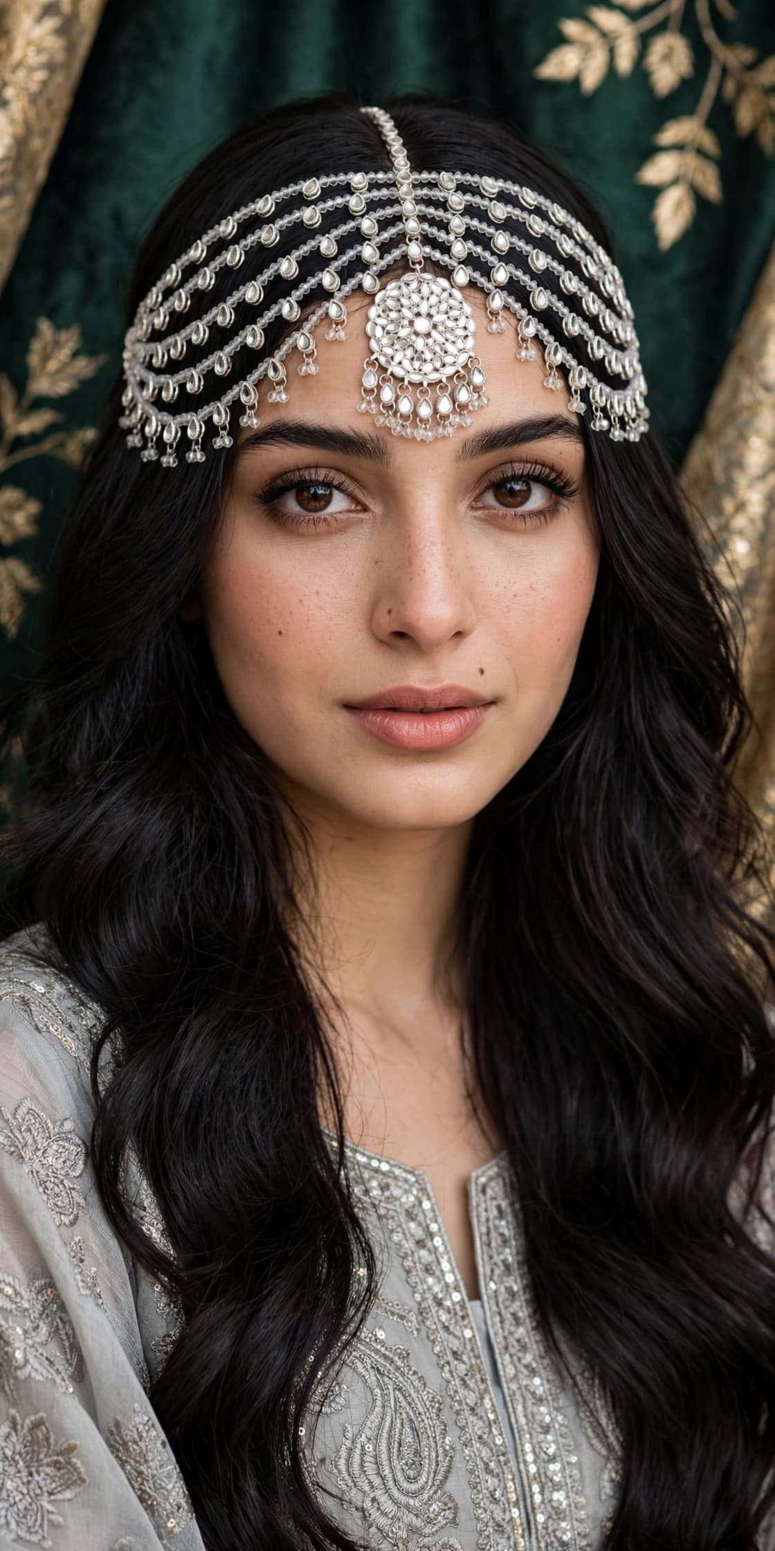 Silver Kundan Mathapatti - Mathapatti - 0180