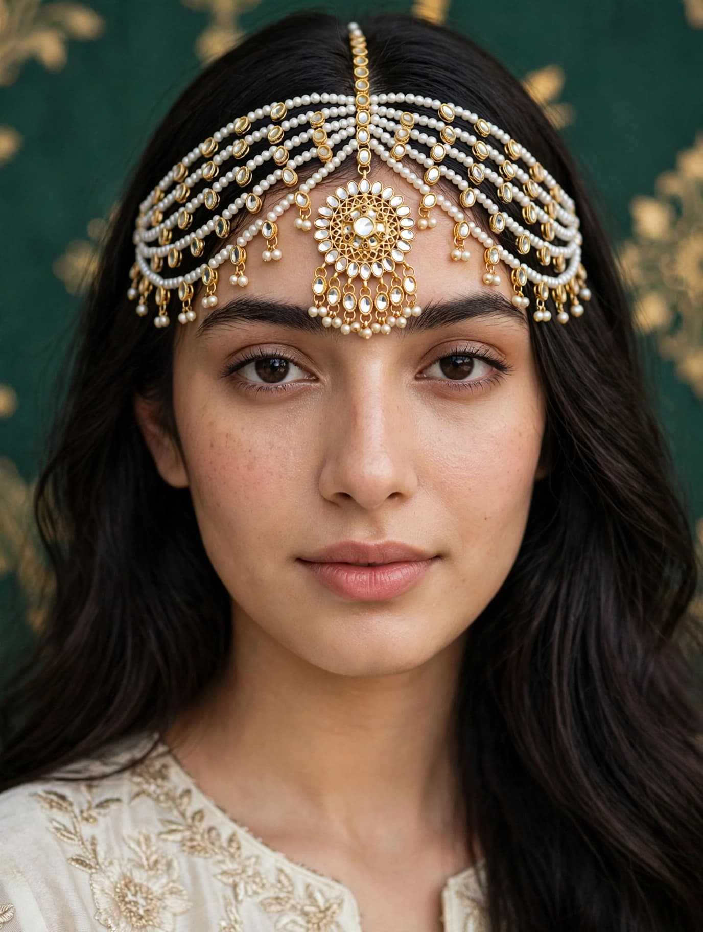 Golden Pearl Kundan Mathapatti - Mathapatti - 0181