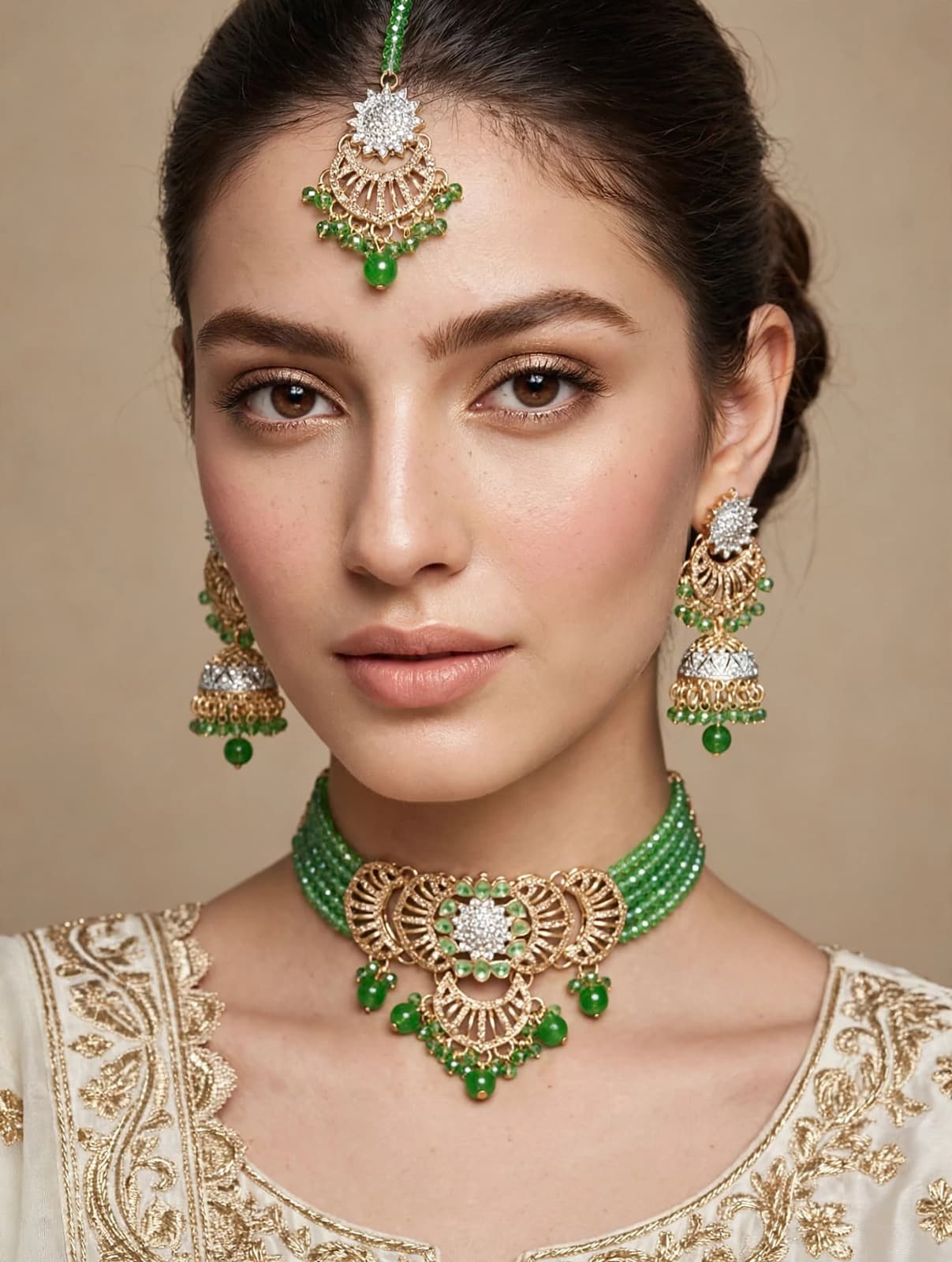 Light Green Choker Set-Choker Set - 0301