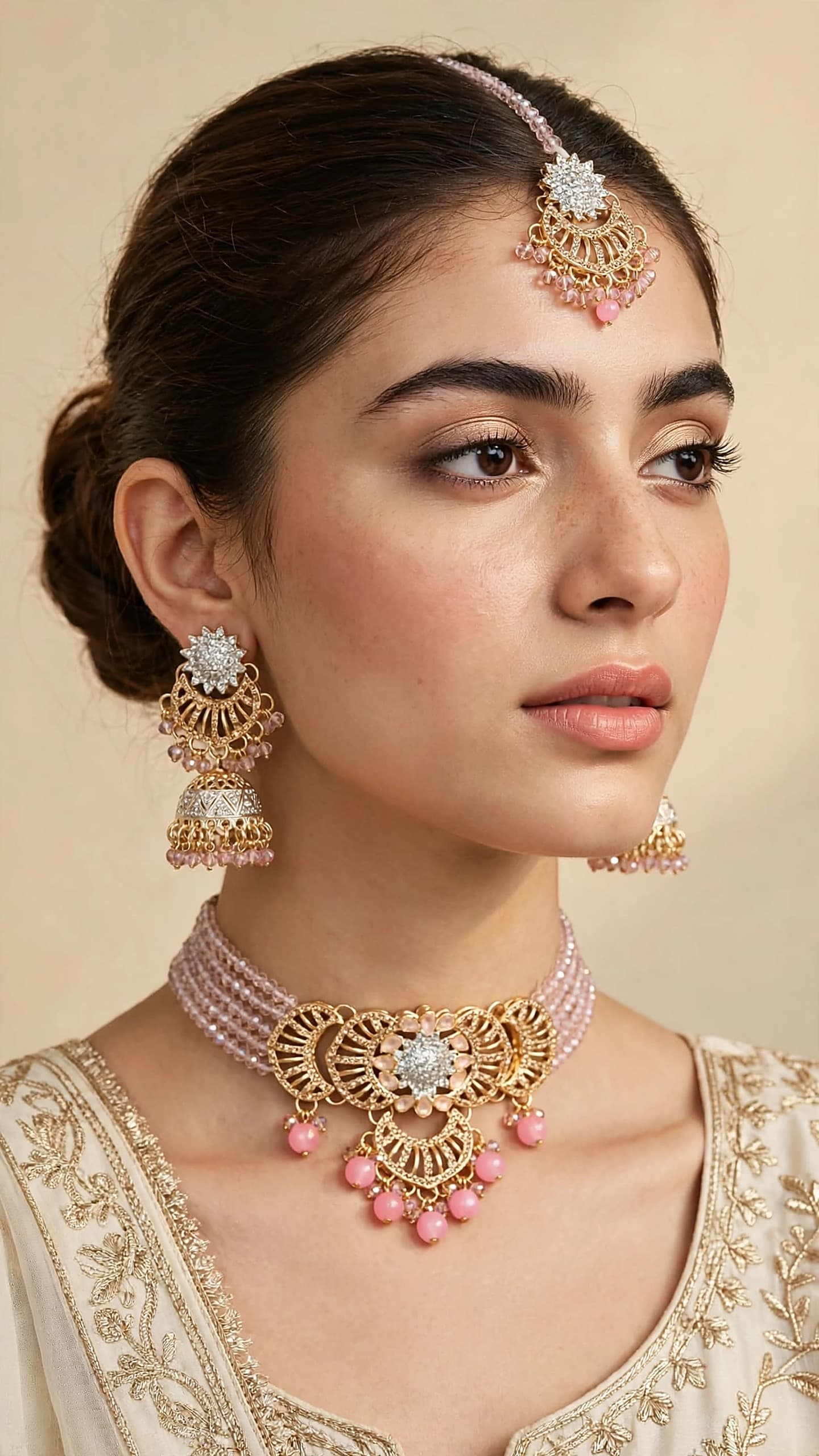 Pink Choker Set-Choker Set - 0302